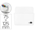 Cubilete portalapices liderpapel blanco opaco plastico magnetico 125x75x40 mm