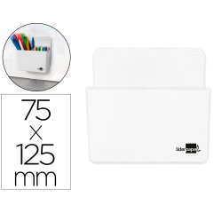 Cubilete portalapices liderpapel blanco opaco plastico magnetico 125x75x40 mm