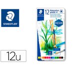 Lapices de colores staedtler acuarelables caja metal de 12 unidades colores surtidos