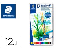 Lapices de colores staedtler acuarelables caja metal de 12 unidades colores surtidos