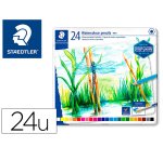 Lapices de colores staedtler acuarelables caja metal de 24 unidades colores surtidos