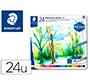 Lapices de colores staedtler acuarelables caja metal de 24 unidades colores surtidos
