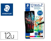 Lapices de colores staedtler super soft caja metal de 12 colores surtidos
