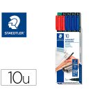 Rotulador staedtler lumocolor retroproyeccion punta de fibra 318 caja de 10 unidades colores surtidos