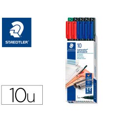 Rotulador staedtler lumocolor retroproyeccion punta de fibra 318 caja de 10 unidades colores surtidos