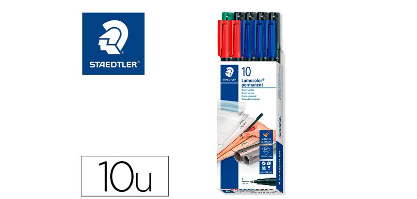 Rotulador staedtler lumocolor retroproyeccion punta de fibra 318 caja de 10 unidades colores surtidos
