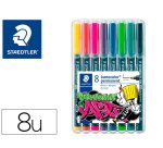 Rotulador staedtler lumocolor retroproyeccion punta de fibra 318 estuche de 8 unidades colores surtidos
