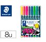 Rotulador staedtler lumocolor retroproyeccion punta de fibra 318 estuche de 8 unidades colores surtidos