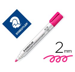 Rotulador staedtler lumocolor 351 para pizarra blanca punta redonda 2 mm recargable color rosa