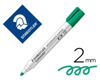 Rotulador staedtler lumocolor 351 para pizarra blanca punta redonda 2 mm recargable color verde claro