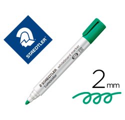 Rotulador staedtler lumocolor 351 para pizarra blanca punta redonda 2 mm recargable color verde claro