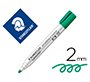 Rotulador staedtler lumocolor 351 para pizarra blanca punta redonda 2 mm recargable color verde claro