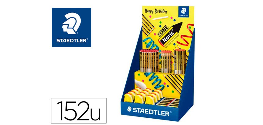 Expositor sobremesa staedtler noris 120 diseño feliz aniversario 152 unidades surtidas 383x382x250 mm
