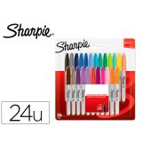 Rotulador sharpie permanente fino blister 24 unidades colores surtidos