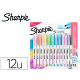 Rotulador sharpie permanente s-note punta biselada trazo 1,2 /3,87 mm blister 12 unidades colores surtidos