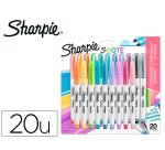 Rotulador sharpie permanente s-note punta biselada trazo 1,2 /3,87 mm blister 20 unidades colores surtidos