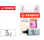 Rotulador stabilo boss mini pastel love estuche de 3 unidades fucsia helado/naranja palido/gris