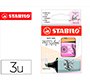 Rotulador stabilo boss mini pastel love estuche de 3 unidades fucsia helado/naranja palido/gris