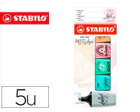Rotulador stabilo boss mini pastel love estuche de 5 unidades colores surtidos