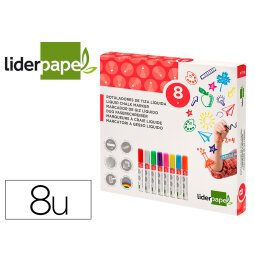 Rotulador liderpapel tiza liquida punta redonda trazo 6 mm caja de 8 unidades colores surtidos