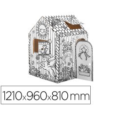 Casa de juego bankers box playhouse unicornio para pintar fabricada en carton reciclado 1210x960x810 mm