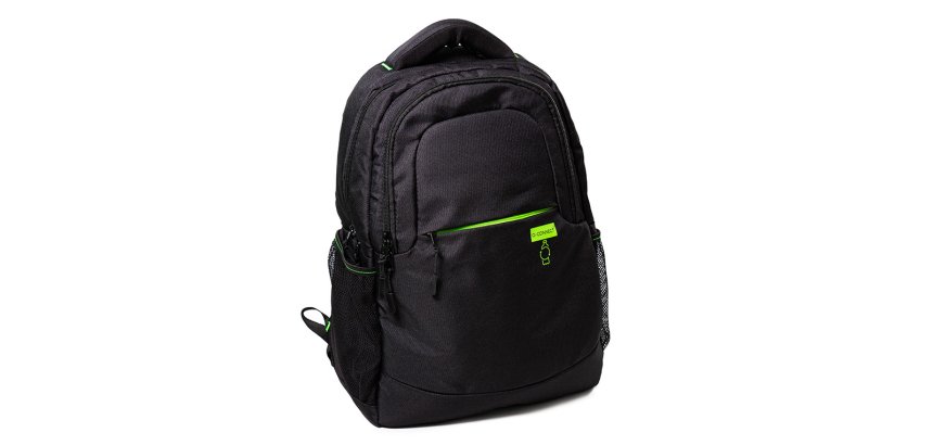 Mochila para portatil Q-connect 15,6" negra con asa 2 bolsillos exteriores 320x430x140 mm