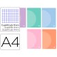 Libreta liderpapel 360 tapa de plastico a4 48 hojas 90g/m2 cuadro 4mm con margen colores pastel surtidos