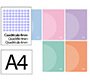 Libreta liderpapel 360 tapa de plastico a4 48 hojas 90gr cuadro 4mm con margen colores pastel surtidos