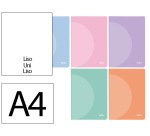 Libreta liderpapel 360 tapa de plastico a4 48 hojas 90gr liso sin margen colores pastel surtidos