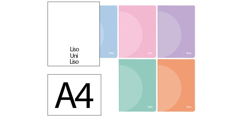 Libreta liderpapel 360 tapa de plastico a4 48 hojas 90gr liso sin margen colores pastel surtidos