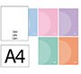 Libreta liderpapel 360 tapa de plastico a4 48 hojas 90gr liso sin margen colores pastel surtidos