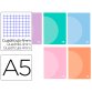 Libreta liderpapel 360 tapa de plastico a5 48 hojas 90g/m2 cuadro 4mm con margen colores pastel surtidos