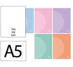 Libreta liderpapel 360 tapa de plastico a5 48 hojas 90gr liso sin margen colores pastel surtidos