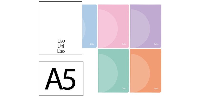 Libreta liderpapel 360 tapa de plastico a5 48 hojas 90gr liso sin margen colores pastel surtidos