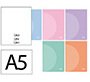 Libreta liderpapel 360 tapa de plastico a5 48 hojas 90gr liso sin margen colores pastel surtidos