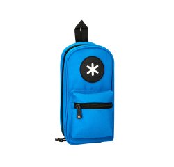 Estuche portatodo antartik forma de mochila con bolsillo y 4 departamentos color azul 230x50x120 mm
