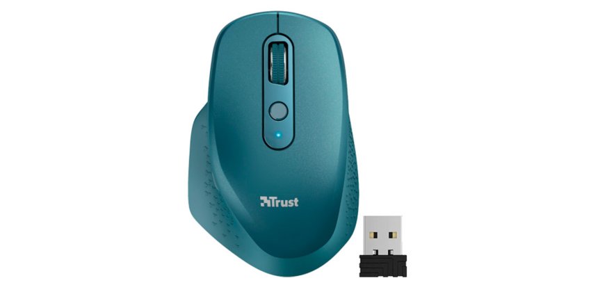 Raton trust ozaa optico inalambrico 2400dpi 6 botones usb 2.0 azul