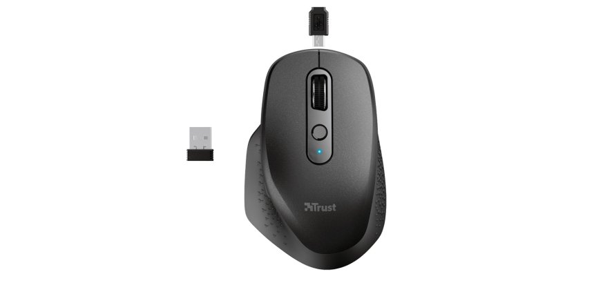 Raton trust ozaa optico inalambrico 2400dpi 6 botones usb 2.0 negro