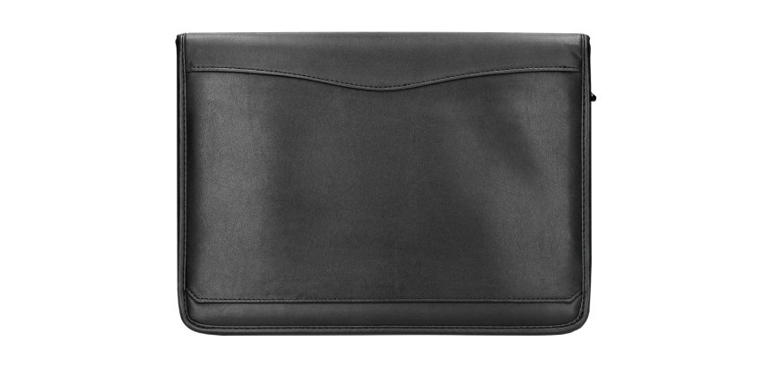 Carpeta portafolios cremallera bolsillo para móvil y tarjetero color negro 260x355 mm