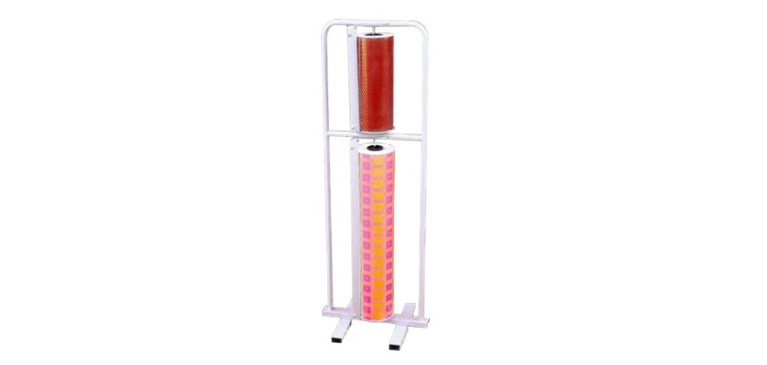 Portarrollo metal de suelo vertical corta papel para bobinas de 64-32 cm