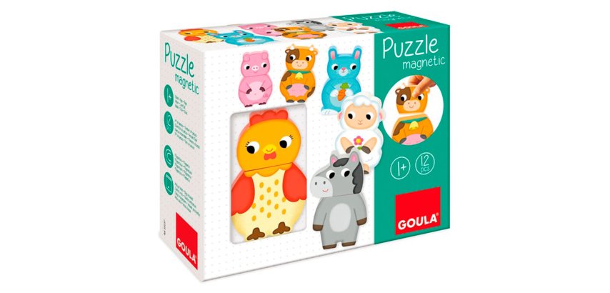 Puzle goula magnetico intercambiable granja 12 piezas