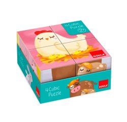 Puzle goula cubos de carton 6 escenas diferentes 4 piezas