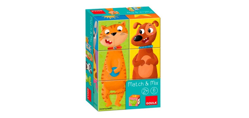 Puzle goula cubos de carton apilables match&mix 6 piezas
