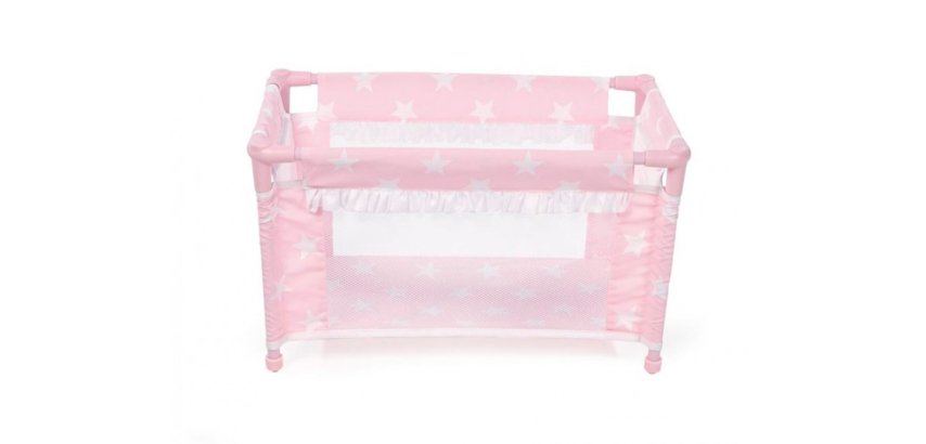 Cuna de viaje carlota color rosa 530x320x320 mm