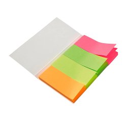 Banderitas separadoras 20x50 mm fluorescente pack de 4 con 20 hojas