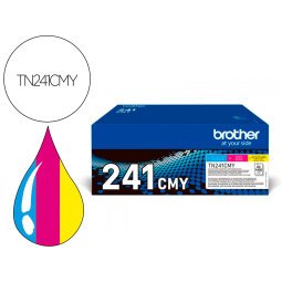 Toner brother tn241cmy hl3140 / 3170 / 3150 / dcp9020 / mfc9140 / 9330 / 9340 cian magenta yellow 1500 paginas