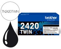 Toner brother tn2420twin para dcp-l2510/ 2530 / 2550 / hl-l2375 negro 3000 paginas pack 2 unidades