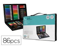 Estuche de pintura liderpapel plastico 86 piezas 34x23x3,2 cm