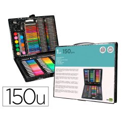 Estuche de pintura liderpapel plastico 150 piezas 36x31x4 cm