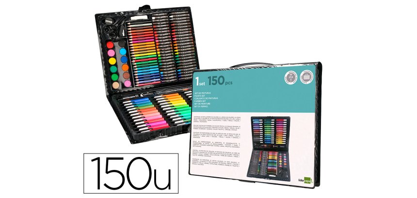 Estuche de pintura liderpapel plastico 150 piezas 36x31x4 cm